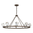 Hubbardton Forge 2022 Bronze Crystal Gatsby 8-Light Chandelier
