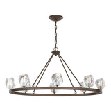 Hubbardton Forge 2022 Bronze Crystal Gatsby 8-Light Chandelier