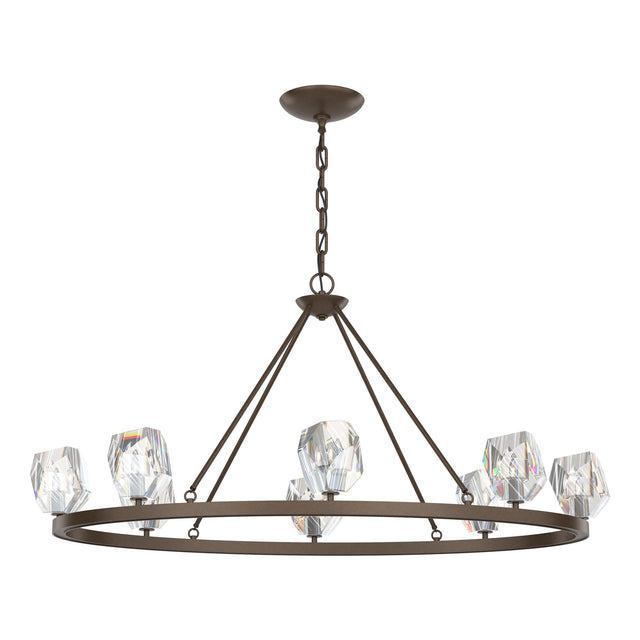 Hubbardton Forge 2022 Bronze Crystal Gatsby 8-Light Chandelier