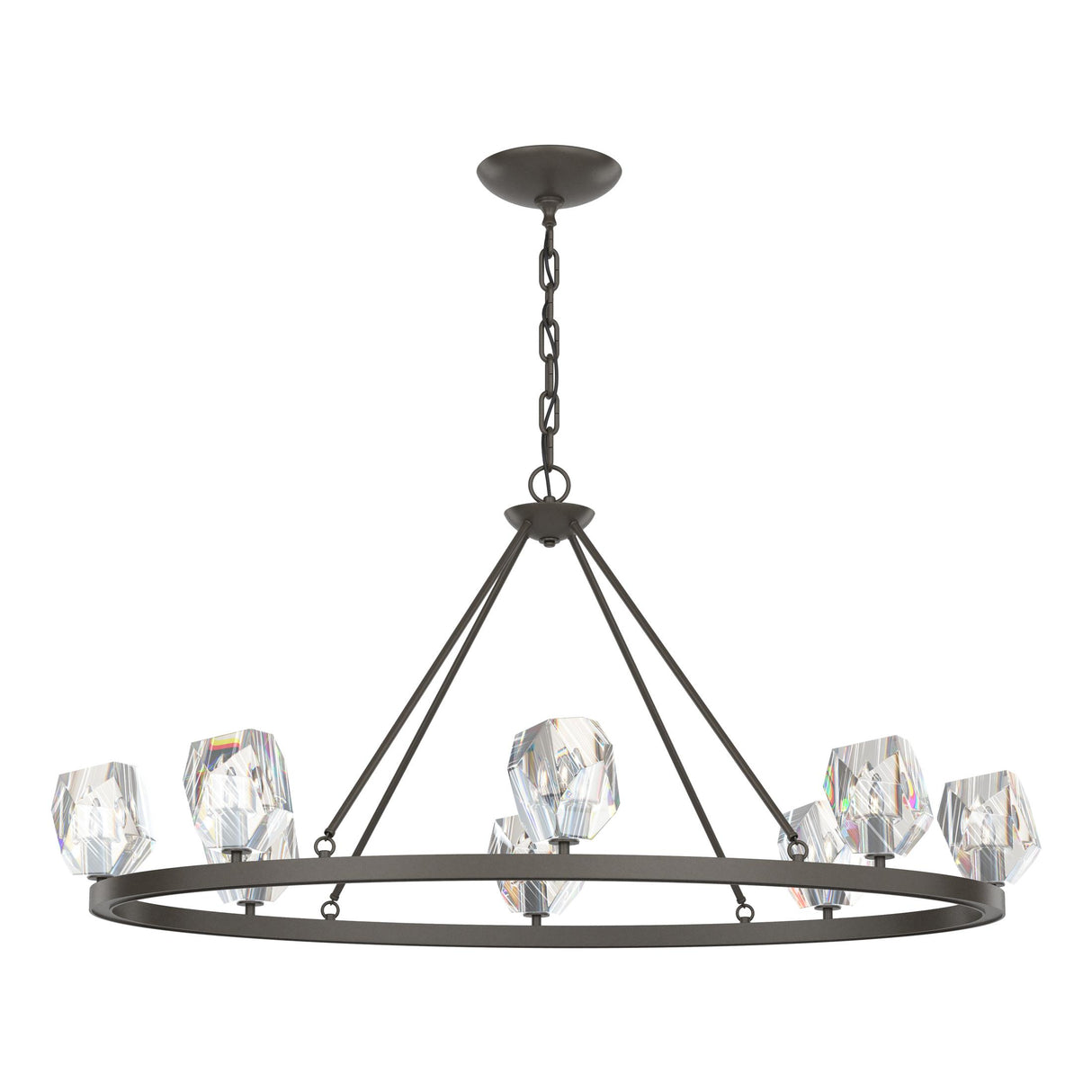 Hubbardton Forge 2022 Dark Smoke Crystal Gatsby 8-Light Chandelier