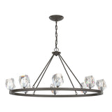 Hubbardton Forge 2022 Dark Smoke Crystal Gatsby 8-Light Chandelier