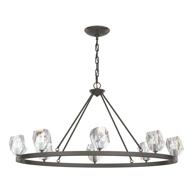 Hubbardton Forge 2022 Dark Smoke Crystal Gatsby 8-Light Chandelier