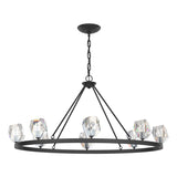 Hubbardton Forge 2022 Black Crystal Gatsby 8-Light Chandelier