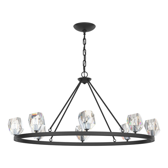 Hubbardton Forge 2022 Black Crystal Gatsby 8-Light Chandelier