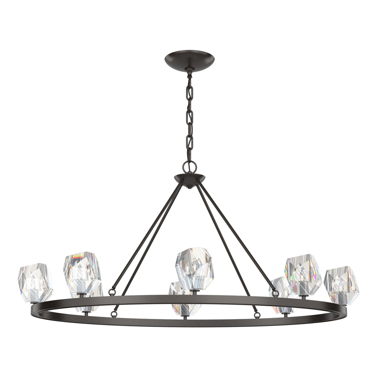 Hubbardton Forge 2022 Oil Rubbed Bronze Crystal Gatsby 8-Light Chandelier