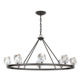 Hubbardton Forge 2022 Oil Rubbed Bronze Crystal Gatsby 8-Light Chandelier