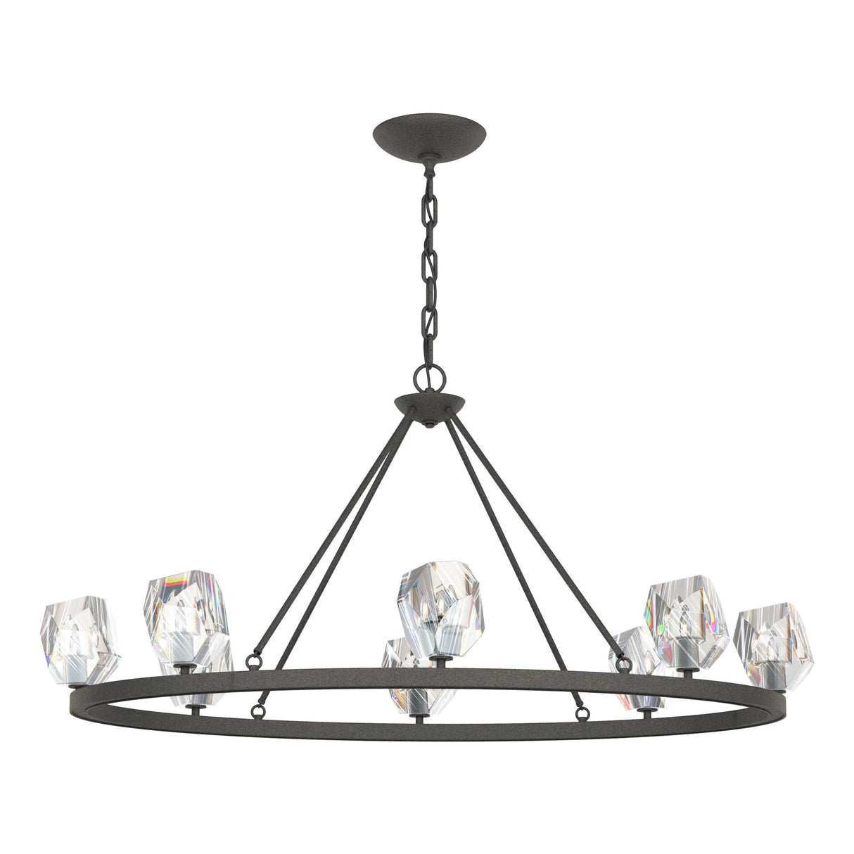 Hubbardton Forge 2022 Natural Iron Crystal Gatsby 8-Light Chandelier