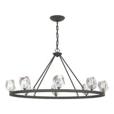 Hubbardton Forge 2022 Natural Iron Crystal Gatsby 8-Light Chandelier