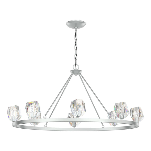 Hubbardton Forge 2022 Vintage Platinum Crystal Gatsby 8-Light Chandelier