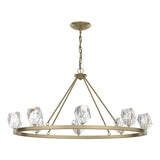 Hubbardton Forge 2022 Soft Gold Crystal Gatsby 8-Light Chandelier