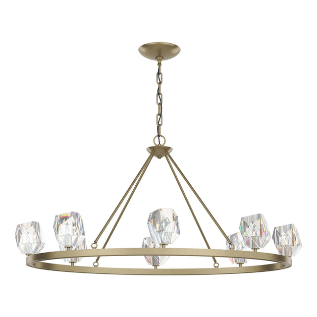 Hubbardton Forge 2022 Soft Gold Crystal Gatsby 8-Light Chandelier