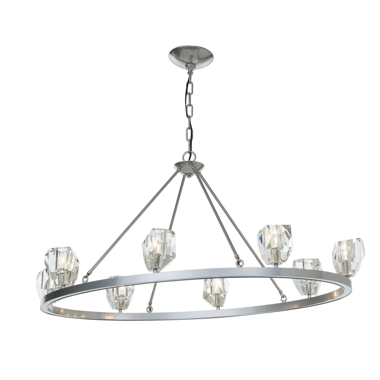 Hubbardton Forge 2022 Sterling Crystal Gatsby 8-Light Chandelier