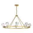 Hubbardton Forge 2022 Modern Brass Crystal Gatsby 8-Light Chandelier