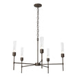 Hubbardton Forge 2019 Bronze Clear Glass (ZM) Vela 5 Arm Chandelier