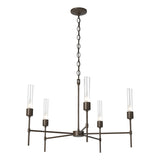 Hubbardton Forge 2019 Bronze Clear Glass (ZM) Vela 5 Arm Chandelier