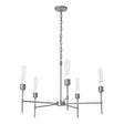 Hubbardton Forge 2019 Vintage Platinum Clear Glass (ZM) Vela 5 Arm Chandelier