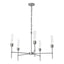 Hubbardton Forge 2019 Vintage Platinum Clear Glass (ZM) Vela 5 Arm Chandelier