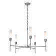 Hubbardton Forge 2019 Vintage Platinum Frosted Glass (FD) Vela 5 Arm Chandelier