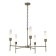 Hubbardton Forge 2019 Soft Gold Frosted Glass (FD) Vela 5 Arm Chandelier