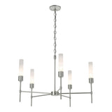 Hubbardton Forge 2019 Sterling Frosted Glass (FD) Vela 5 Arm Chandelier