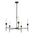 Hubbardton Forge 2019 Oil Rubbed Bronze Clear Glass (ZM) Vela 5 Arm Chandelier