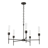 Hubbardton Forge 2019 Oil Rubbed Bronze Clear Glass (ZM) Vela 5 Arm Chandelier
