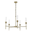 Hubbardton Forge 2019 Modern Brass Clear Glass (ZM) Vela 5 Arm Chandelier