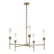 Hubbardton Forge 2019 Modern Brass Frosted Glass (FD) Vela 5 Arm Chandelier