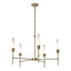 Hubbardton Forge 2019 Modern Brass Frosted Glass (FD) Vela 5 Arm Chandelier