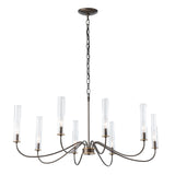 Hubbardton Forge 2019 Dark Smoke Brass Clear Glass (ZM) Grace 8-Arm Chandelier