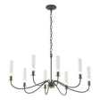Hubbardton Forge 2019 Dark Smoke Brass Clear Glass (ZM) Grace 8-Arm Chandelier