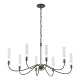 Hubbardton Forge 2019 Dark Smoke Brass Clear Glass (ZM) Grace 8-Arm Chandelier