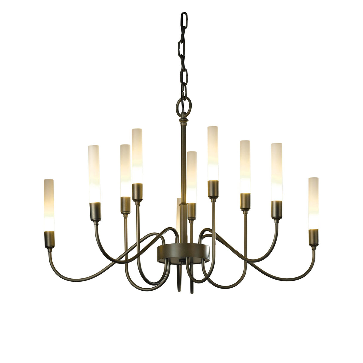 Hubbardton Forge 2014 Dark Smoke Lisse 10 Arm Chandelier