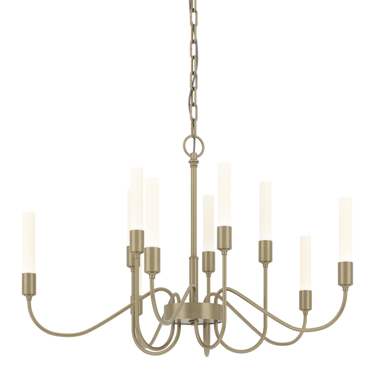 Hubbardton Forge 2014 Soft Gold Lisse 10 Arm Chandelier