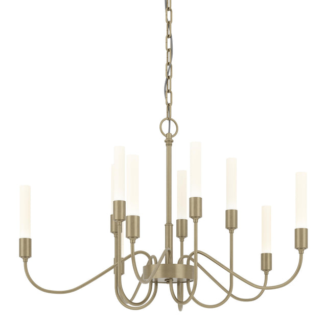 Hubbardton Forge 2014 Soft Gold Lisse 10 Arm Chandelier