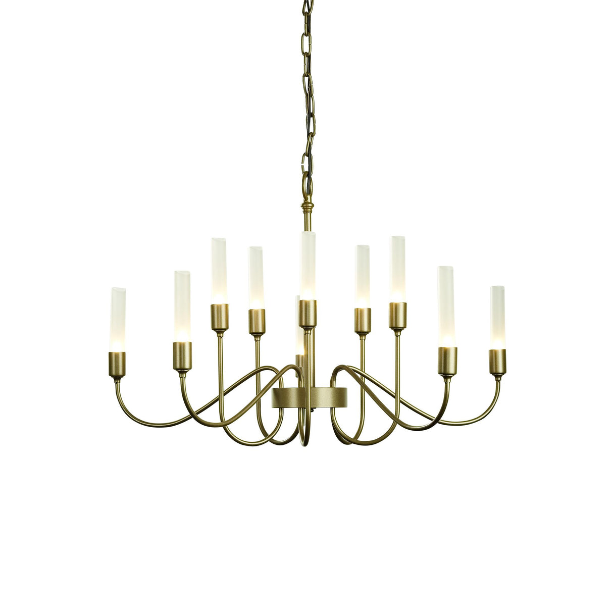 Hubbardton Forge 2014 Soft Gold Lisse 10 Arm Chandelier