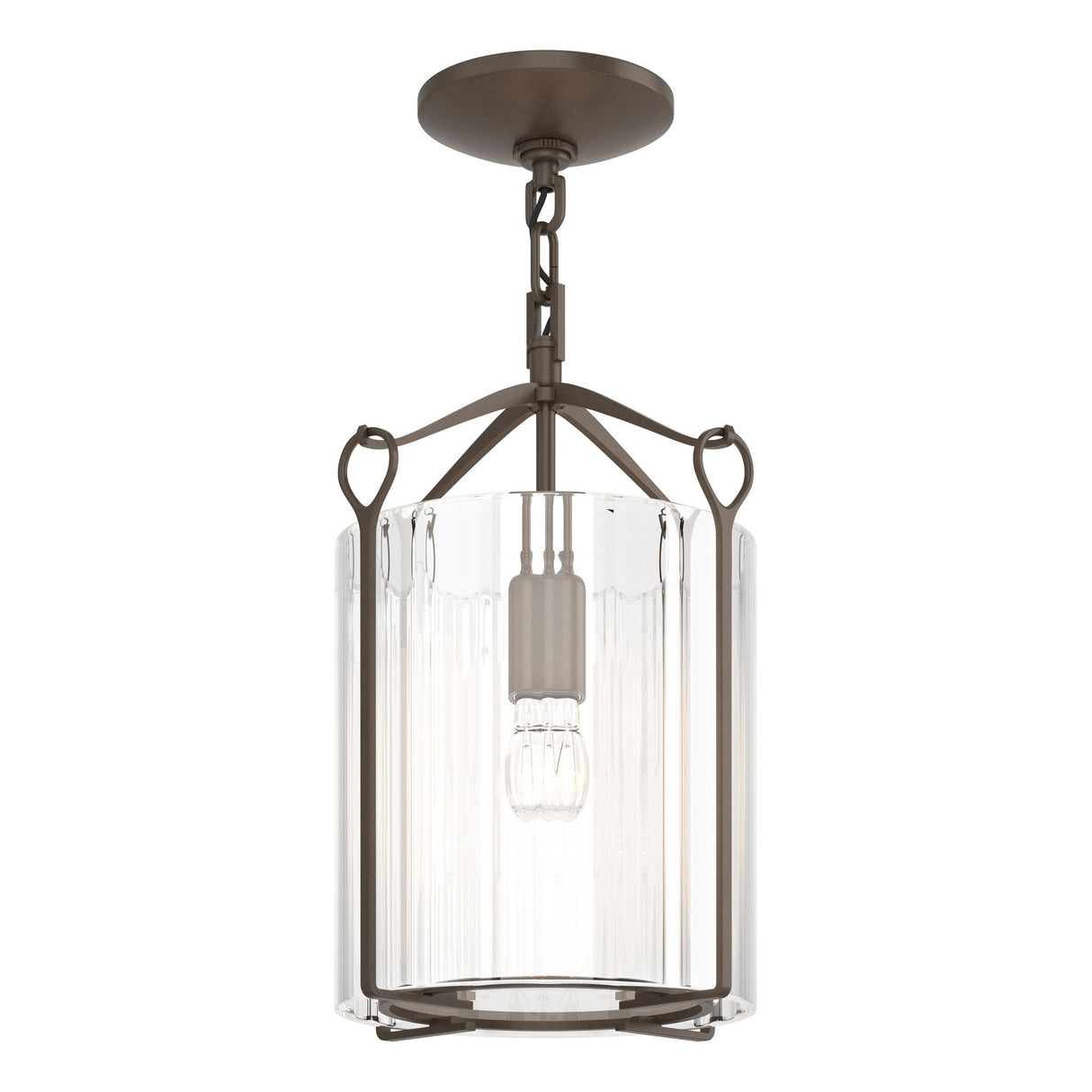 Hubbardton Forge 2020 Bronze Clear Glass (ZM) Bow Semi-Flush