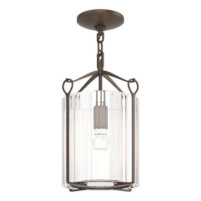 Hubbardton Forge 2020 Bronze Clear Glass (ZM) Bow Semi-Flush