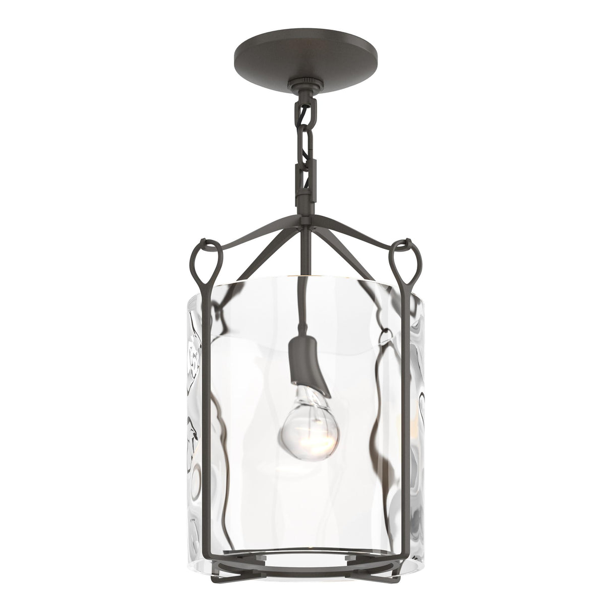Hubbardton Forge 2020 Dark Smoke Water Glass (LL) Bow Semi-Flush