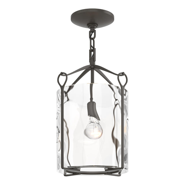 Hubbardton Forge 2020 Dark Smoke Water Glass (LL) Bow Semi-Flush