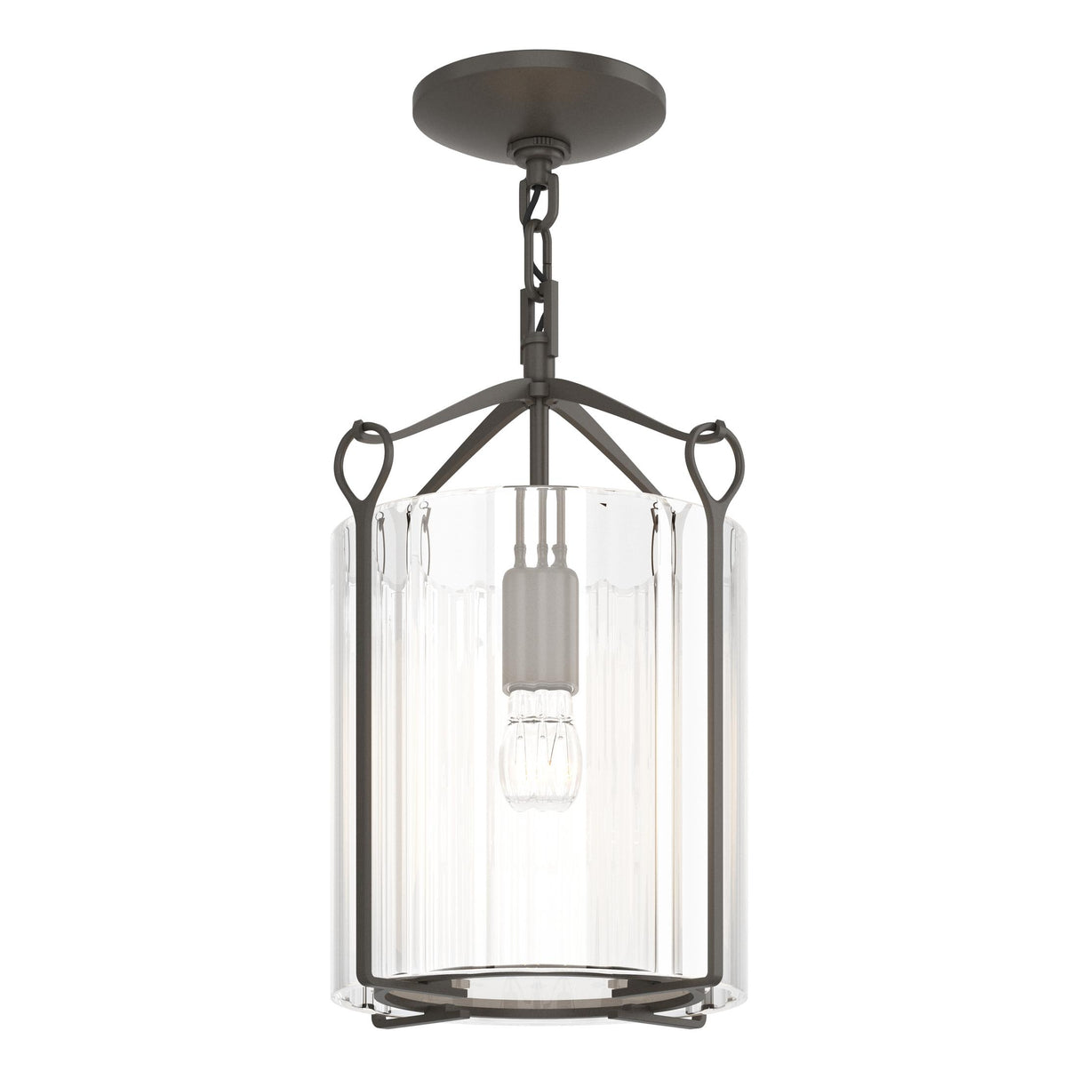 Hubbardton Forge 2020 Dark Smoke Clear Glass (ZM) Bow Semi-Flush