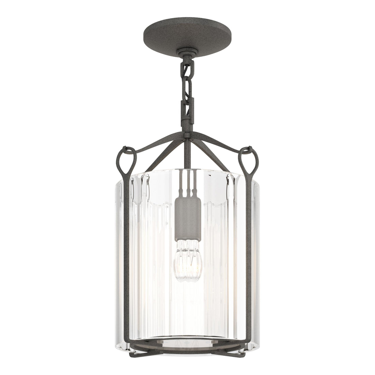 Hubbardton Forge 2020 Natural Iron Clear Glass (ZM) Bow Semi-Flush