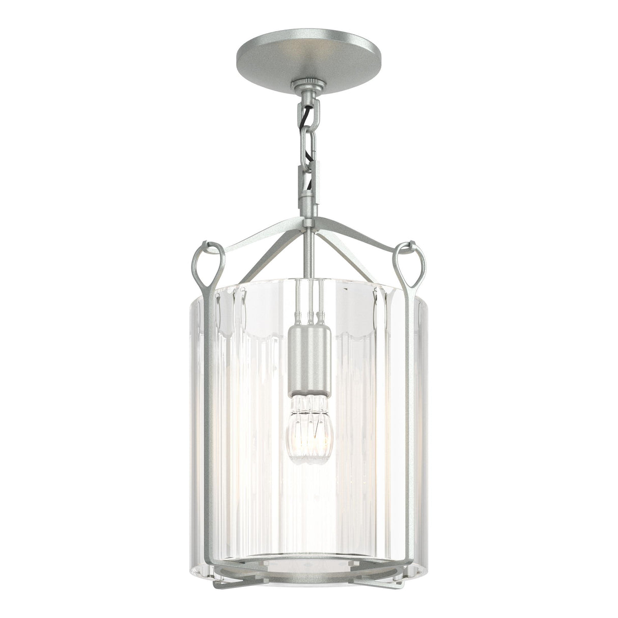Hubbardton Forge 2020 Vintage Platinum Clear Glass (ZM) Bow Semi-Flush