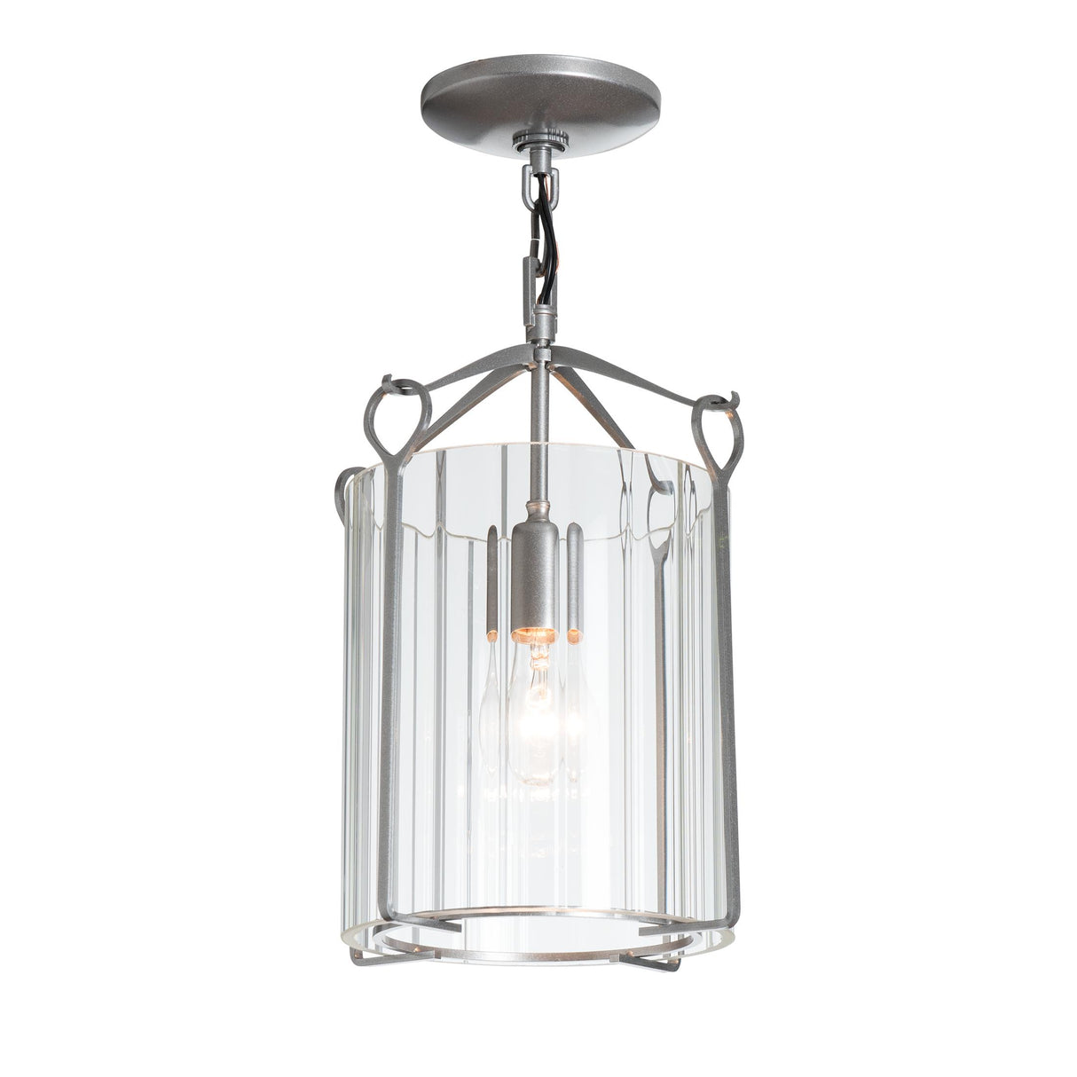 Hubbardton Forge 2020 Vintage Platinum Clear Glass (ZM) Bow Semi-Flush