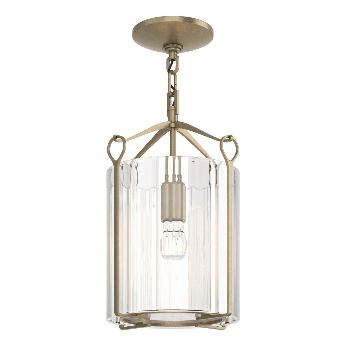 Hubbardton Forge 2020 Soft Gold Clear Glass (ZM) Bow Semi-Flush