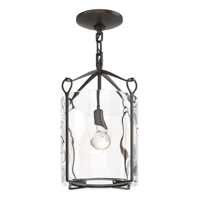 Hubbardton Forge 2020 Oil Rubbed Bronze Water Glass (LL) Bow Semi-Flush