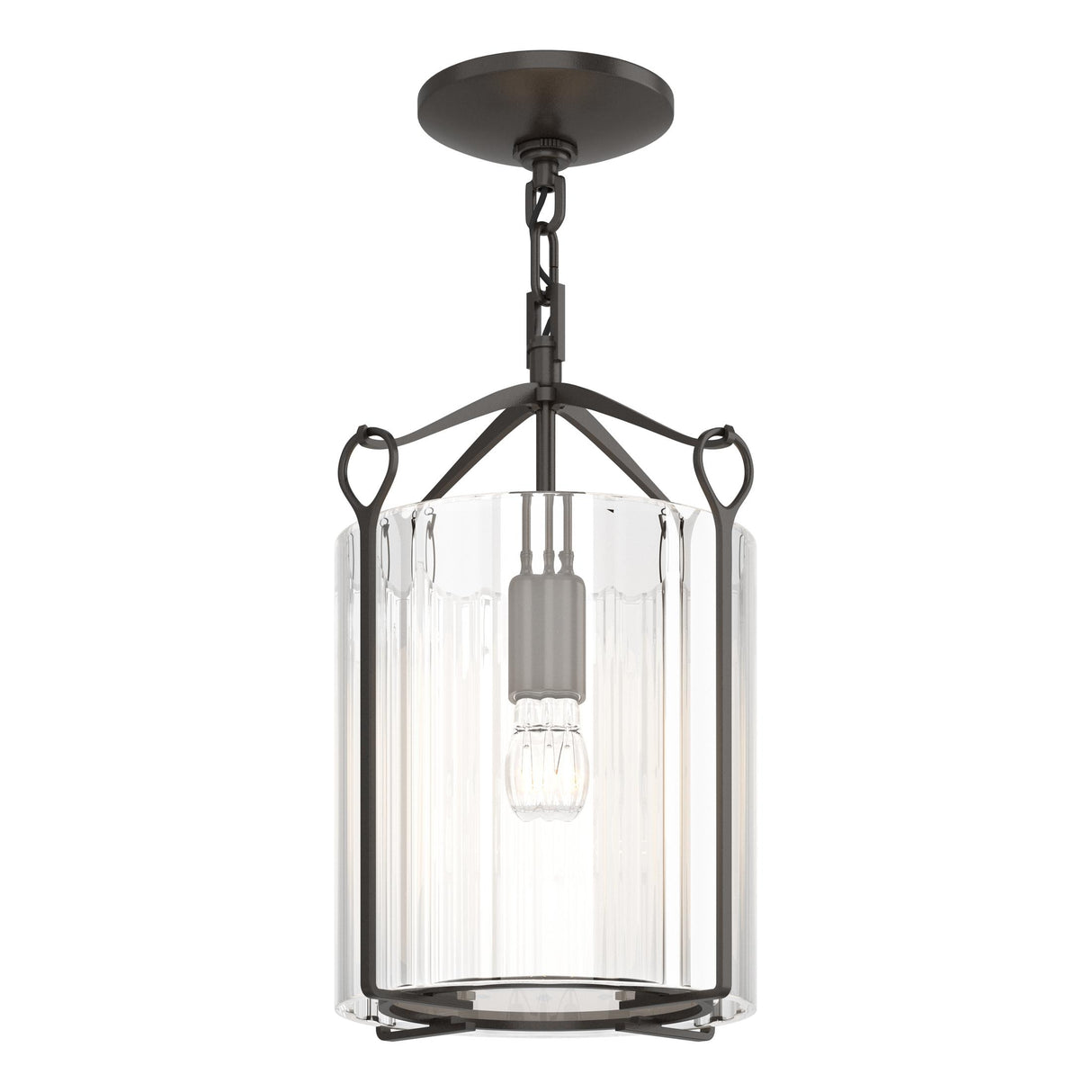 Hubbardton Forge 2020 Oil Rubbed Bronze Clear Glass (ZM) Bow Semi-Flush