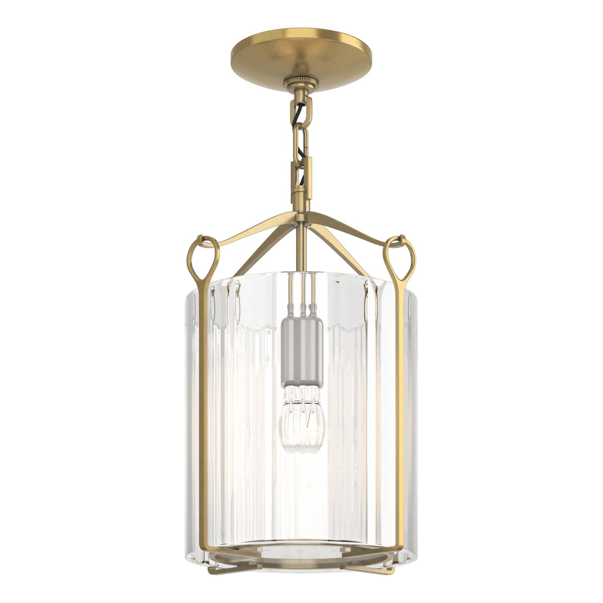 Hubbardton Forge 2020 Modern Brass Clear Glass (ZM) Bow Semi-Flush