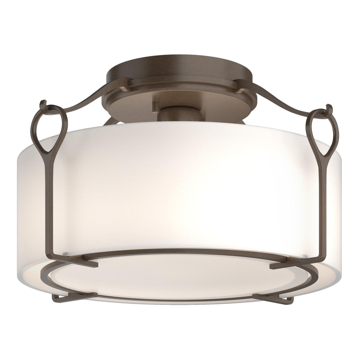 Hubbardton Forge 2020 Bronze Opal Glass (GG) Bow Medium Semi-Flush