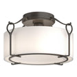 Hubbardton Forge 2020 Dark Smoke Opal Glass (GG) Bow Medium Semi-Flush